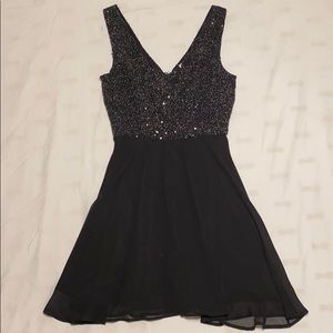 Black dress with sequin and bead detail